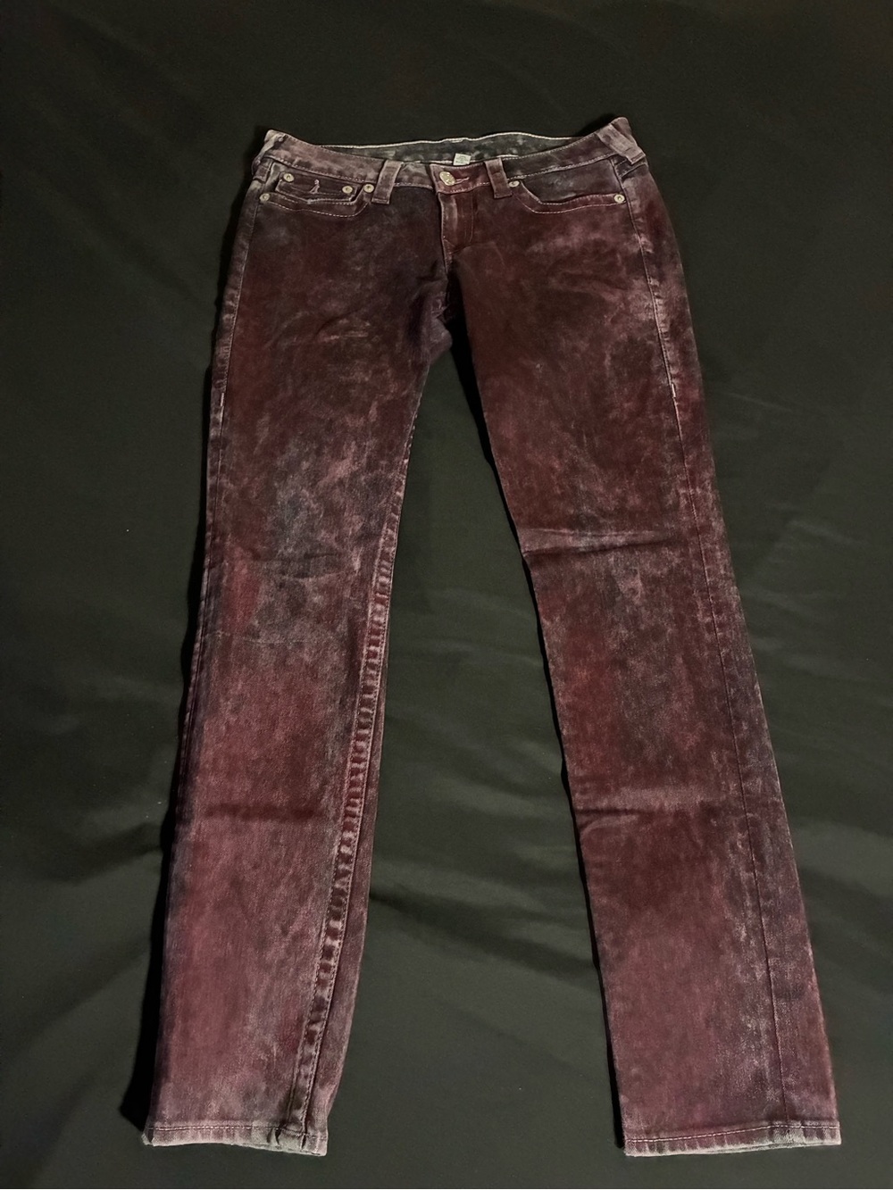 True Religion Skinny Jeans in Washed Burgundy